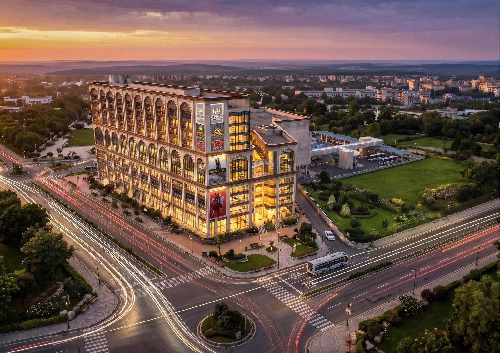 Aerial view of Mall of Aligarh and its surrounding road network
