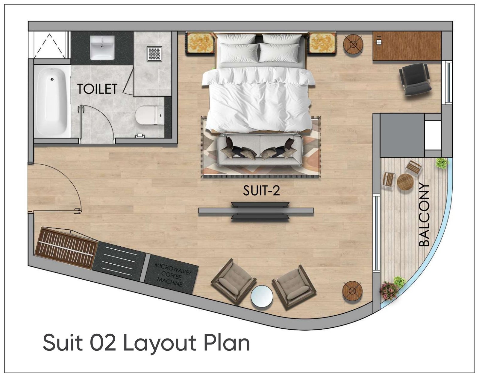 Mall of Aligarh service apartment suite layout plan